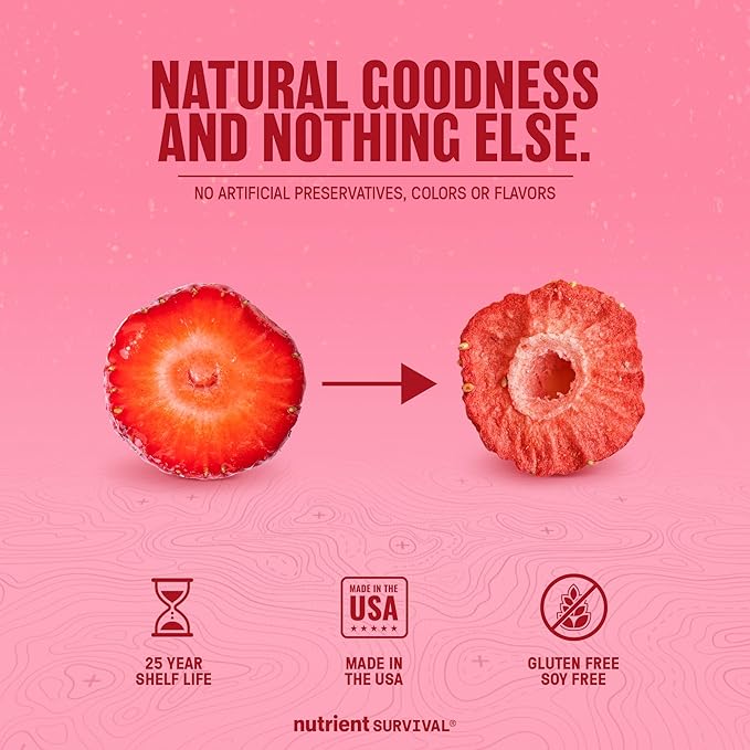 Freeze-Dried Strawberries – Premium Sliced | #10 Can | 25-Year Shelf Life | Emergency Food & Clean Snacking