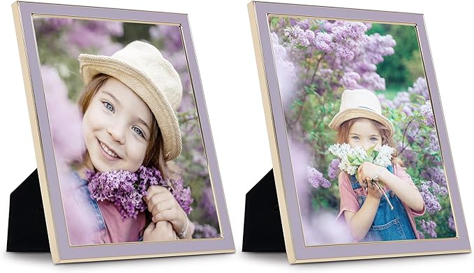 Sheffield Home Tabletop Picture Frame – Iron Enamel Decorative Display Frame for Home or Office, 4x6 Inch, Purple