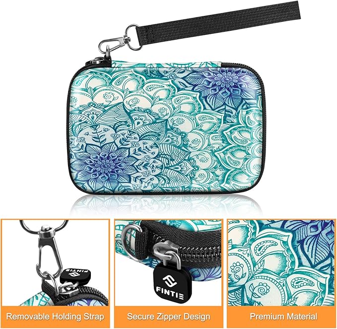 FINTIE Case for HP Sprocket Select/Sprocket Plus Smartphone Printer, Canon Ivy Mini/CLIQ 2/CLIQ+2 Instant Camera - Shockproof Hard Shell Carrying Case, Emerald Illusions