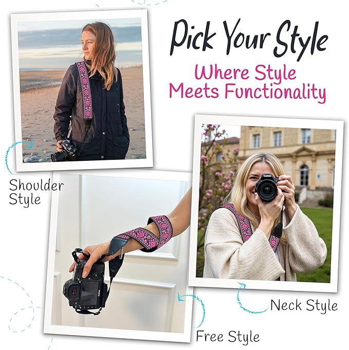 Art Tribute Camera Strap for All DSLR and Mirrorless Cameras. Add Your Name Or Initials Make It a Personalized Gift