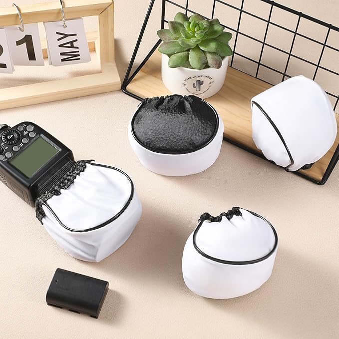 Colingmill 4 Pcs Universal Soft Mini Flash Bounce Diffuser Cap for Flashgun Speed Light Elastic Camera Flash Bounce Diffuser Cover for Flashlight Photography Camera Speed Light