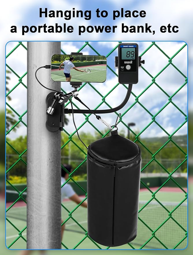 Upgrade Magnetic Fence Mount for Mevo Start,Gopro,iPhone and Pocket Radar,Camera Fence Mount with Two 1/4'' Mounts Points, Portable Bag and Pocket Radar Clip for Recording Baseball,Softball Sports