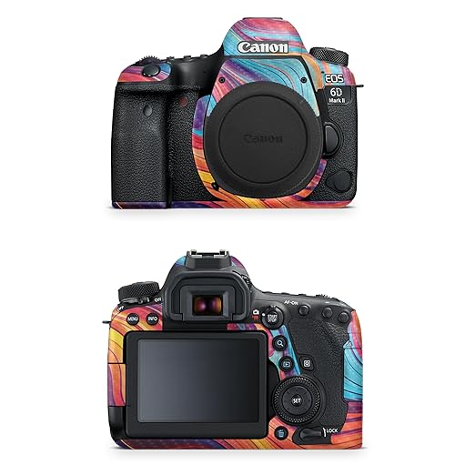 Carbon Fiber Camera Skin Compatible with Canon EOS 6D Mark II Camera (2017) - Orange Pour - Premium 3M Vinyl Protective Wrap Decal Cover - Easy to Apply | Crafted in The USA by MightySkins