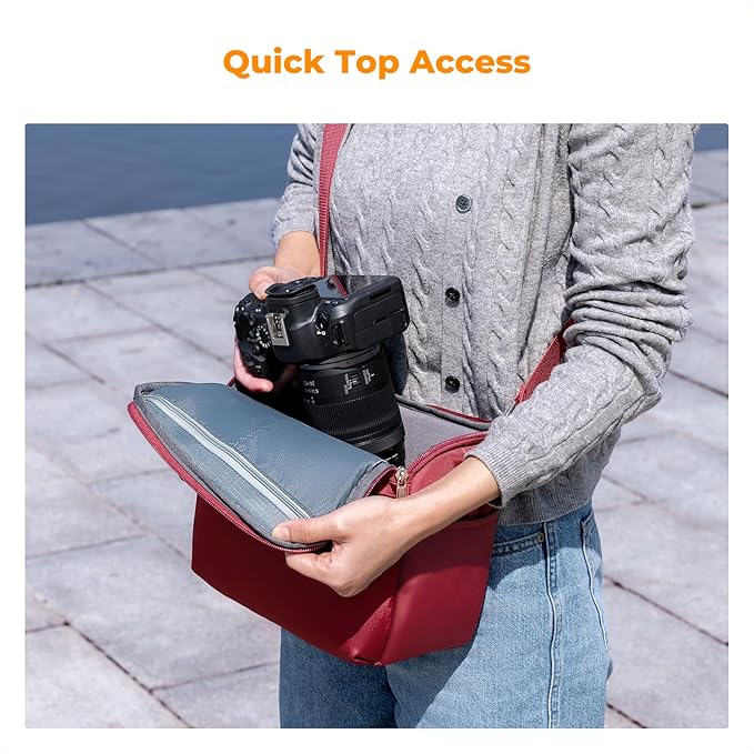 K&F CONCEPT Camera Sling Bag Small Crossbody Camera Case DSLR/SLR/Cute Compact Shoulder Photography Bags for Photographers