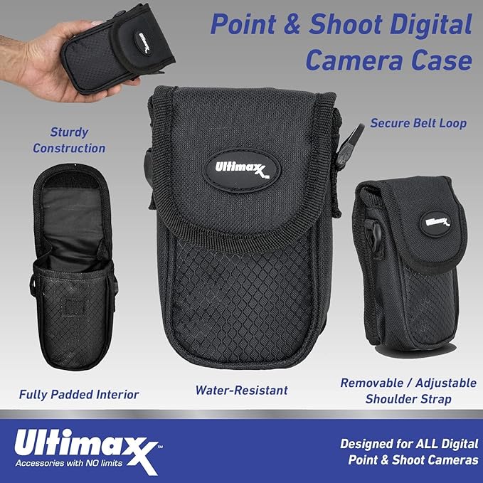 Ultimaxx Professional Digital Point & Shoot Camera Case for Sony,Nikon, Canon, Olympus, Fuji, Pentax, Panasonic, Samsung & Many More Cameras