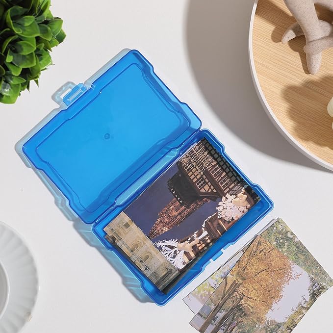 novelinks Transparent 4" x 6" Photo Storage Boxes - Photo Organizer Cases Photo Keeper Picture Storage Containers Box for Photos - 24 PACK (Multi-colored)