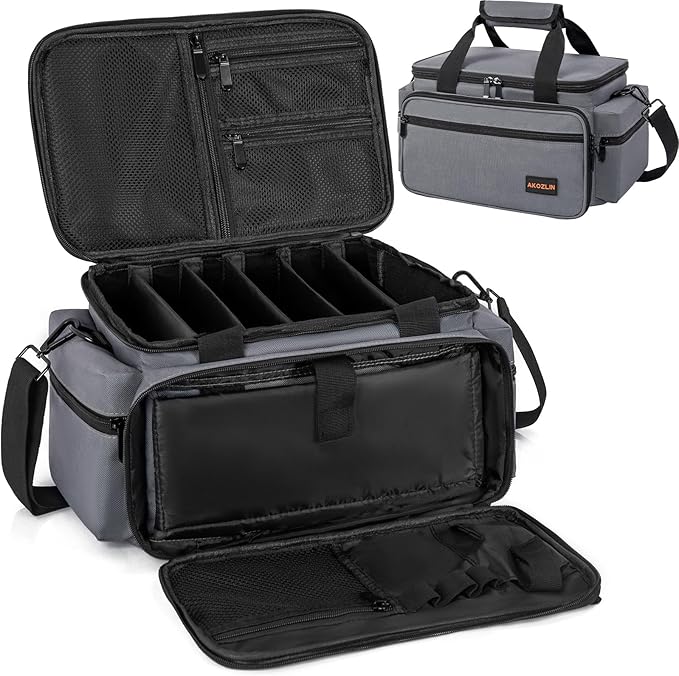 AKOZLIN Cable File Bag with Detachable Dividers for DJ Gear, Sound Instrument Accessories