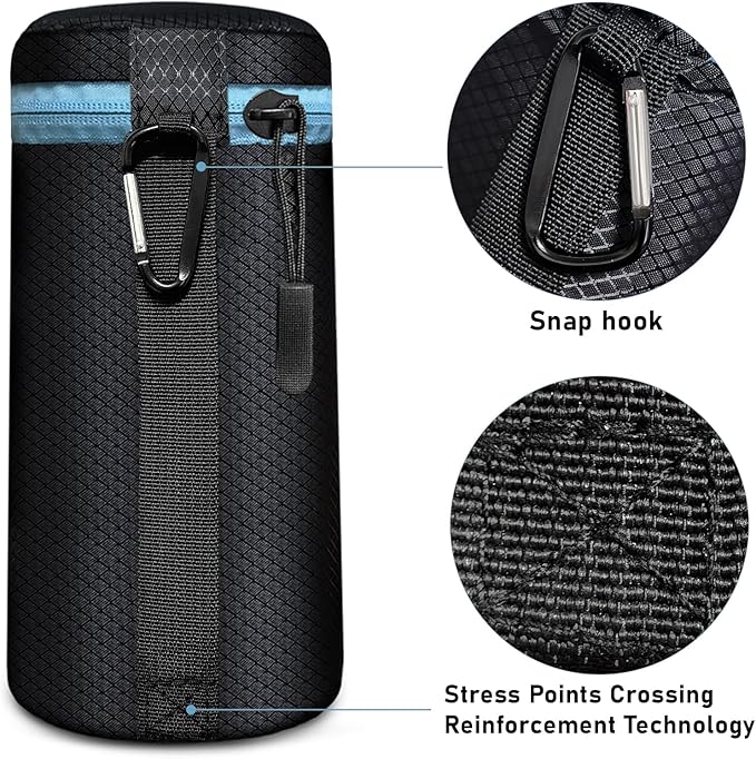 Lightdow 4pcs Pack Lens Pouch 5mm Thick Soft Neoprene DSLR Lens Bag