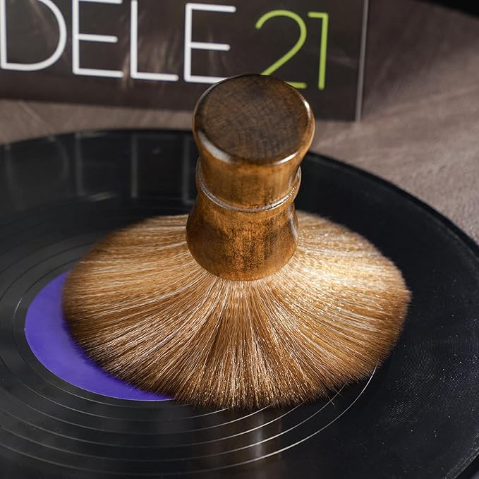 NiHome Vinyl Record Cleaning Brush for Turntables, LPs, Lenses, Screens, Furniture, Premium Beechwood Handle Ultra-Fine Microfiber Bristles Multi-Purpose Tool for Safe Dust Removal & Anti-Static Care
