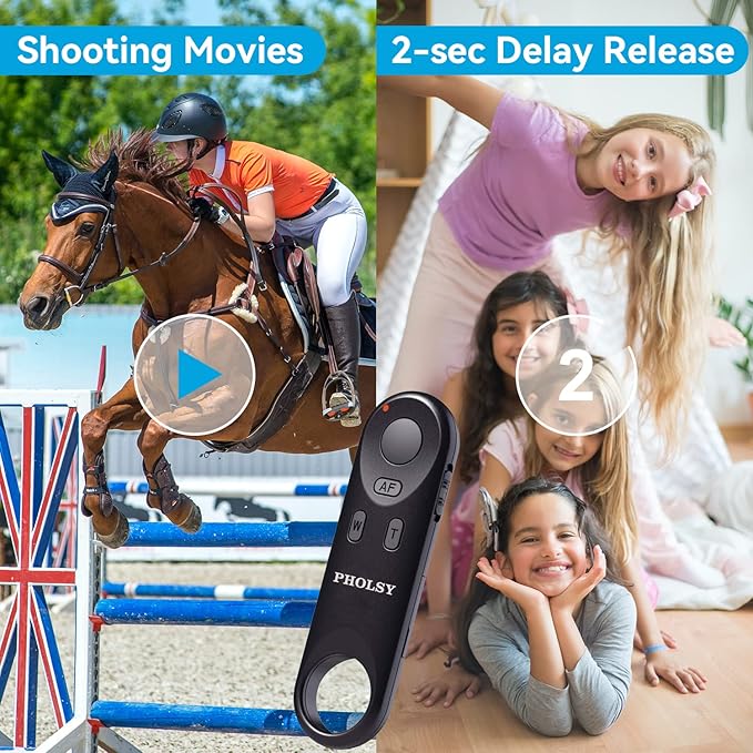 PHOLSY BR-E1 Bluetooth Camera Wireless Remote Control Compatible with Canon R7, R10, R3, R5, R6ii, R8, 90D, 200D, 200DII, 250D, 6DII, 77D, 800D, 850D, M6ii, M50, M50-II, M200, G5X-II, G7X-III, SX70HS