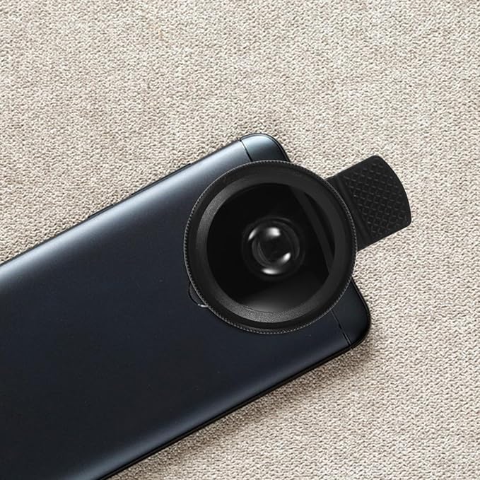 Clip-on Phone Lens 37mm 0.45x Wide Angle and 49mm UV Macro Lens 2-in-1 with Clamp for Smartphones and Tablets Black for Mobile Photography