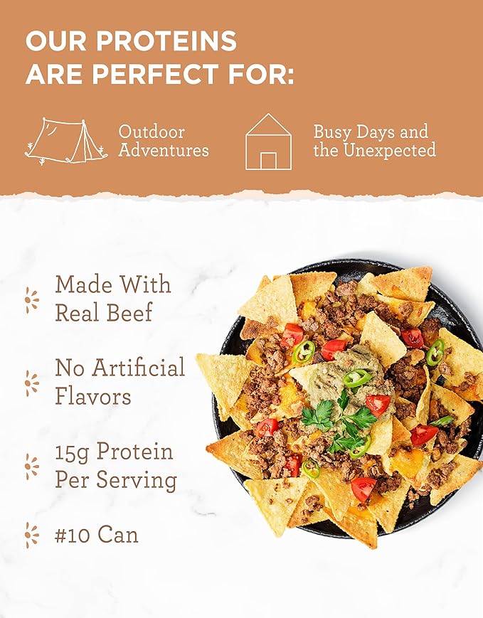 ReadyWise Simple Kitchen Seasoned Ground Beef Crumbles, 22 Servings – Freeze-Dried Meat for Emergency Food Supply, Long-Term Storage, Camping, Survival, MRE, and Disaster Preparedness, #10 Can