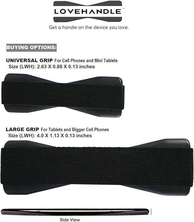 LoveHandle Universal Phone Grip for Most Smartphones, Mini Tablets and Cases, USA Flag Colored Elastic Strap with White Base, LH-01USAFlagWhite