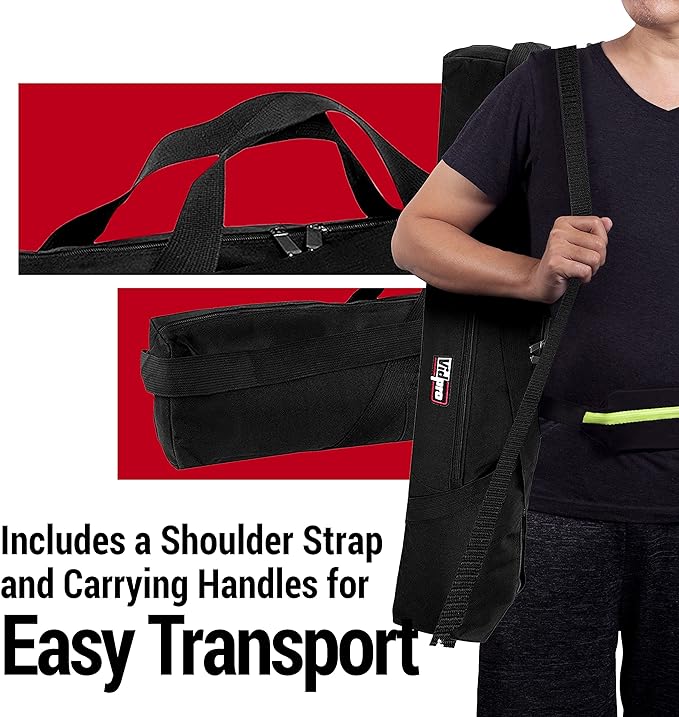 VidPro TC-45 Tripod Carrying Case - Heavy Duty Nylon Bag with Shoulder Straps and Handles - Compact Case with Full Length Zippered Closure Plus External Pocket Fits Tripod with Head up to 45 Inches