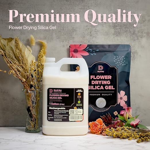Dry & Dry (8 Gallon-NET 48 LBS) Color Indicating Premium Silica Gel Flower Drying Desiccant - Flower Drying Silica Gel Desiccant(48 LBS Reusable) Silica Gel