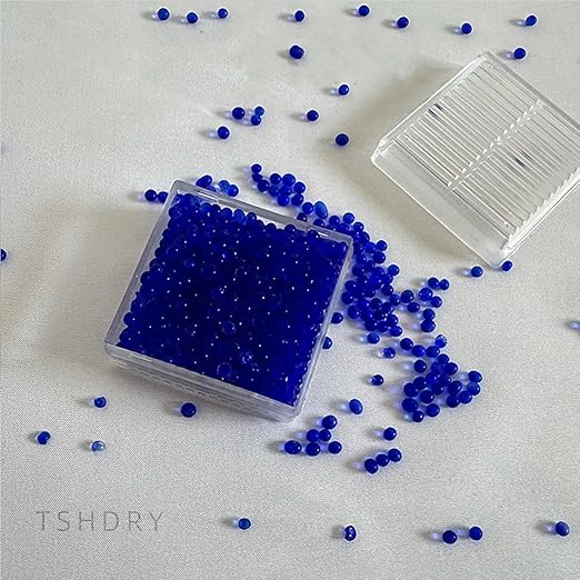 Blue Indicating Silica Gel Beads 20 Packs 50 Gram Desiccant Functional Hard Plastic Canister Dehumidifier Moisture Absorb Box Dryer for Camera Microscopes Telescopes