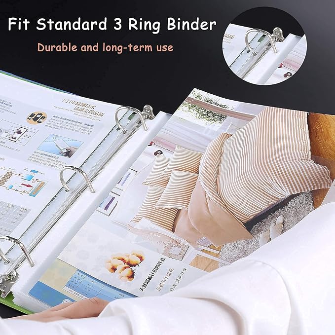 Seashell 200 Pack Heavy Duty Sheet Protectors 8.5 x 11,Clear Paper Protectors for 3 Ring Binder, Letter Size Plastic Sleeves for Binders, Durable, Archival Safe,Top Loading for 8.5 x 11 Inch Sheets