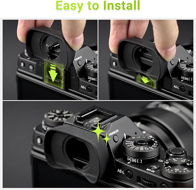 JJC Viewfinder Eyecup Eyepiece for Fuji Fujifilm X-T5 X-T4 X-T3 X-T2 X-T1 X-H1 X-H2 X-H2S GFX 100 GFX 100S GFX 50S and GFX 50S II Camera, Replaces Fuji Fujifilm EC-XT L Eyepiece