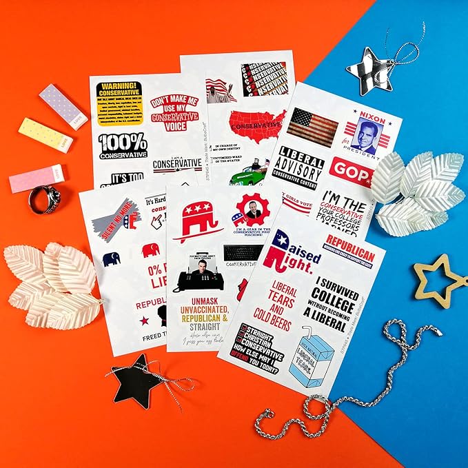 BulbaCraft 100 Pcs Republic an Stickers, Conservat ive Stickers, Republic an Party Decals, Gifts for Women & Men