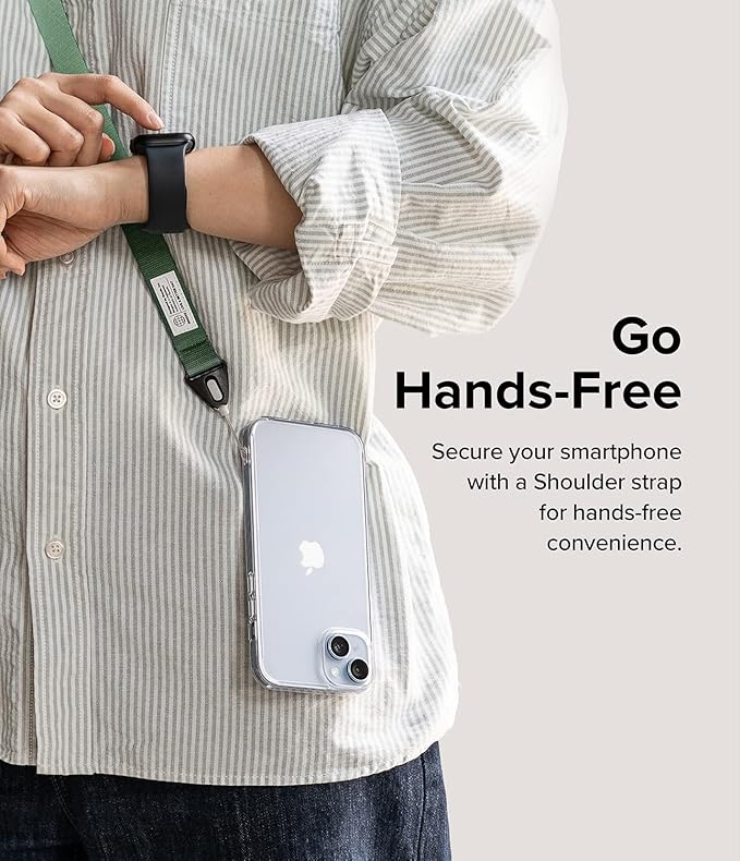 Ringke Shoulder Strap for Camera and Phone Strap, Designed for iPhone 17 Case, Adjustable Sturdy Universal Crossbody Lanyard - Forest
