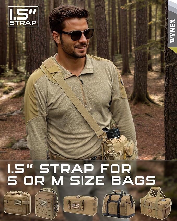 WYNEX Shoulder Strap Pad for Tactical Pouch, Universal Bag Strap with Detachable Thick Pad Single Shoulder Straps Replacement