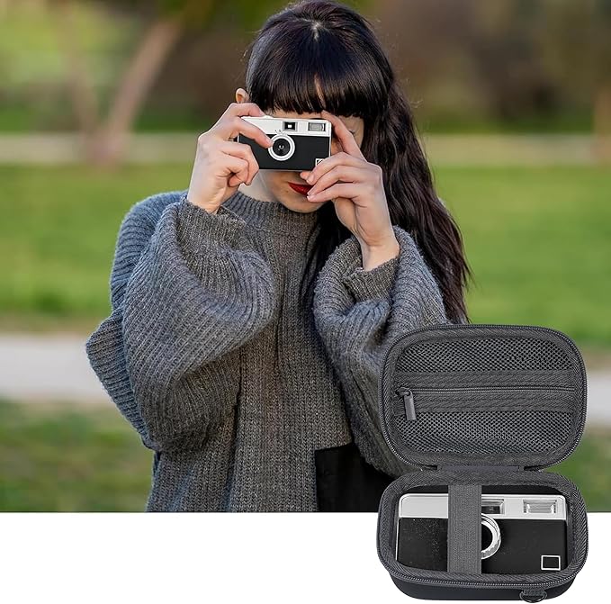 Leayjeen Digital Camera Case Compatible with KODAK EKTAR H35 Half Frame Film Camera and 35mm Kodak Ultramax 400 Color Print Film, Designed with EVA Hard Shell (Case Only) Black