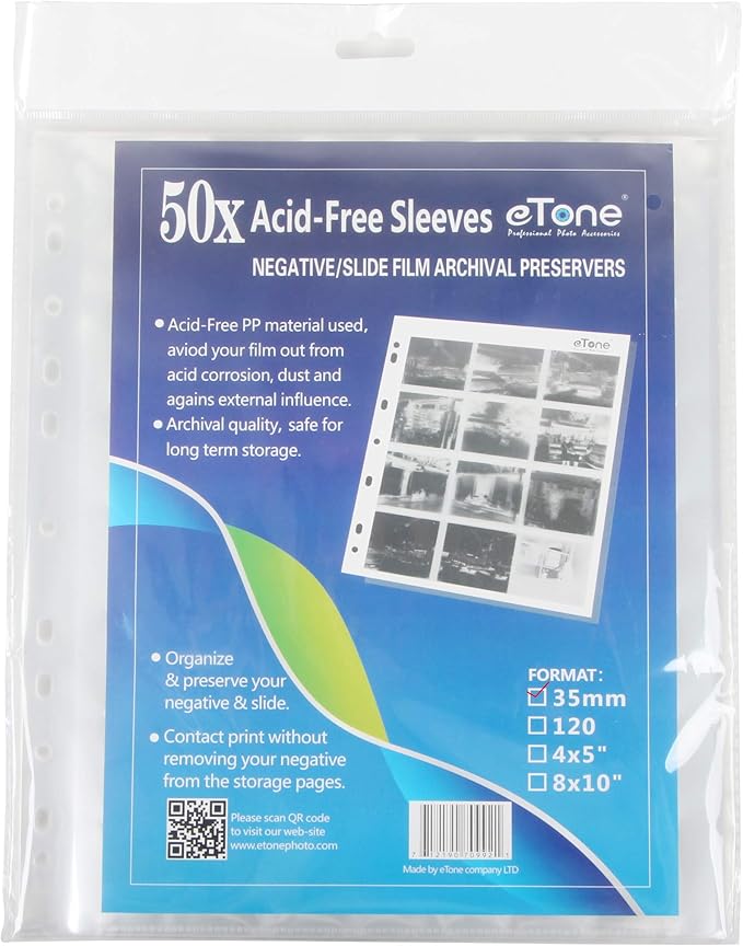 100x eTone Archival Storage Sheets 135 35mm Negative Page Preservers (100X135)