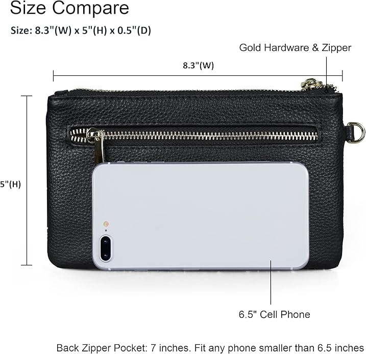 befen Genuine Leather Wristlet Clutch RFID Blocking Bag Cell Phone Wallet Purse Wristlet Wallet Purses and Handbags for Women