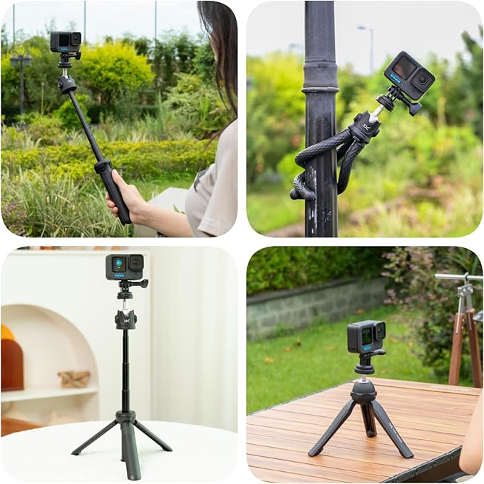 3-Pack Action Camera Tripod Adapter for DJI Osmo Action 5 pro 4 3 Ace Pro 2 Hero 13 12 11 10 Brave 4 7 EK7000, Clamp Adapter for Standard 1/4"-20 Tripod Selfie Stick Monopod Ball Head for Vlogging