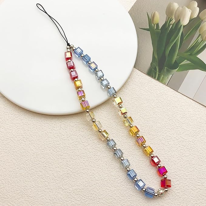 Beaded Camera Wrist Strap Cute Digital Camera Charm Lanyard Phone Chain Keychain Beaded Phone Lanyard Bag Charm