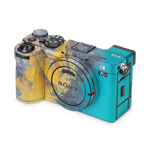 Camera Skin Compatible with Sony Alpha 7CR Camera (2023) - Yellow Spill - Premium 3M Vinyl Protective Wrap Decal Cover - Easy to Apply | Crafted in The USA by MightySkins