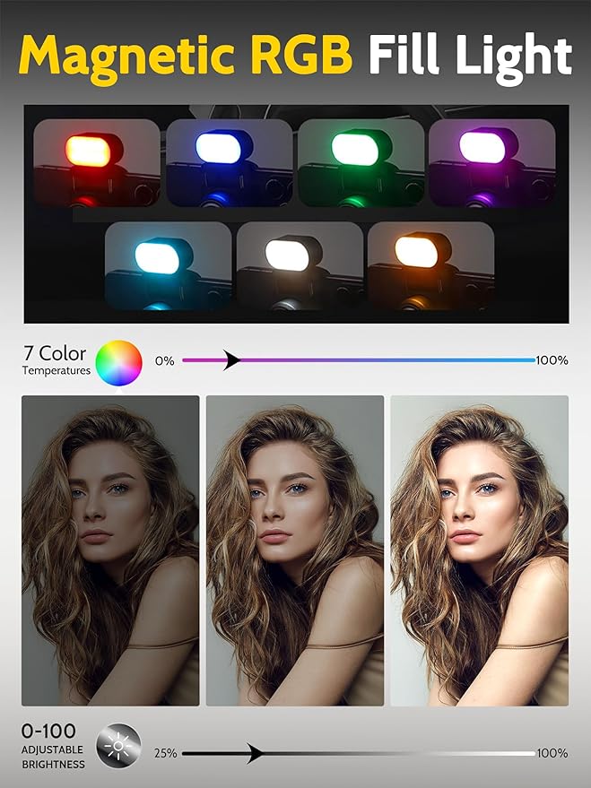 AOCHUAN Auto Face Tracking Tripod 360 Rotation w/Remote Control,Single-axis Phone Gimbal for iPhone Android w/RGB Light,Phone Tripod Follow You for Video Recording,TikTok Vlogging(M2Pro White)