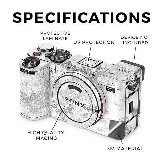 Camera Skin Compatible with Sony Alpha 7CR Camera (2023) - Viper Snow - Premium 3M Vinyl Protective Wrap Decal Cover - Easy to Apply | Crafted in The USA by MightySkins
