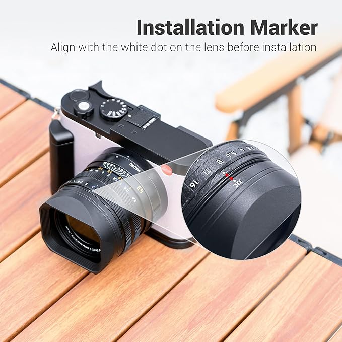 JJC Metal Lens Hood for Leica Q3 43/ Q3/ Q2 Cameras, Compatible with 49mm Lens Filter & Original Lens Cap, No Vignetting