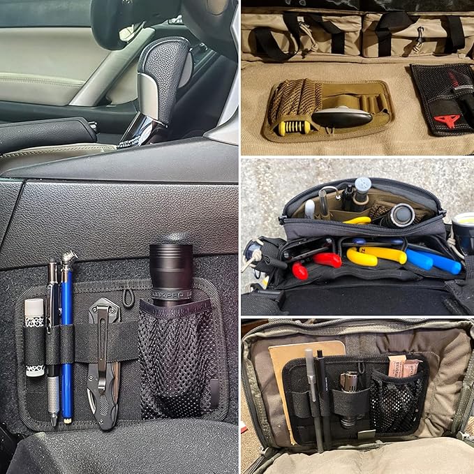 LIVANS Tactical Bag Insert Panel Organizer, Utility Admin Panel Hook and Loop Modular Organizer with Hook Fasteners for Packs Backpack or Messenger Bags
