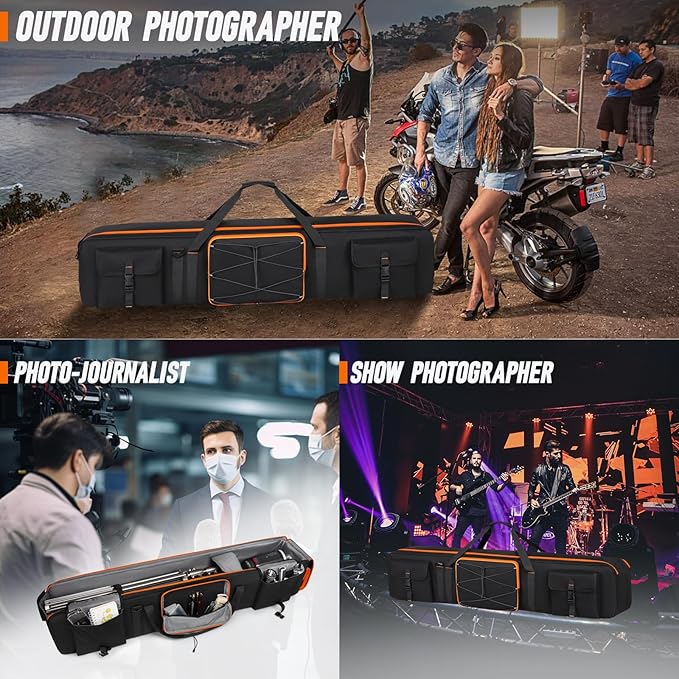 Tripod Carrying Case,50 Inch Tripod Light Stand and Photography Lighting Kit Bag,Photo Studio Equipment Large Carrying Bag with Removable Padding,for Tripods,Monopods,Speaker Stands,Mic Stand