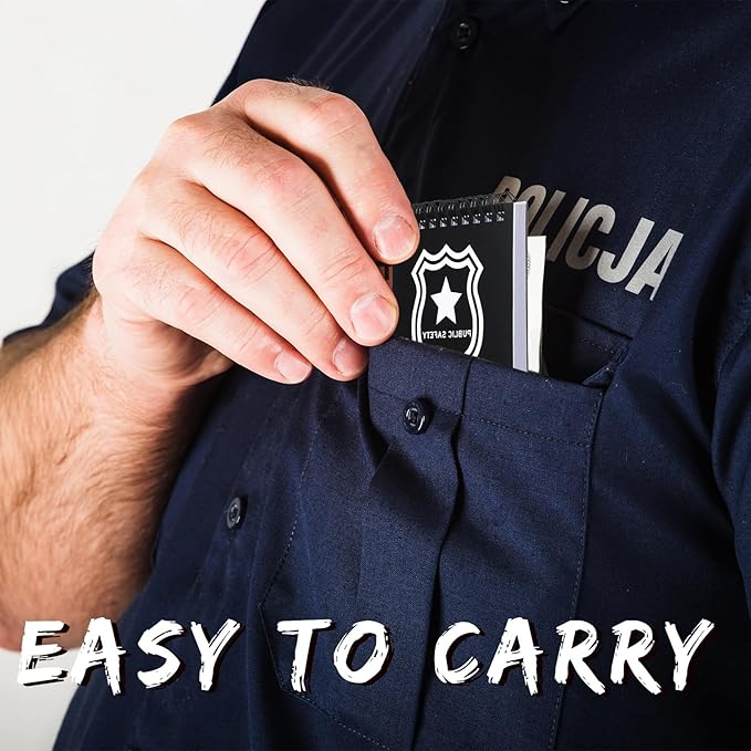Teling 8 Packs Public Safety Police Field Interview Notebook Report Notepad for Law Enforcement Officer Gifts Ticket Book Notebook Cop Interview Equipment Accessories, 70 Sheets/ 140 Pages