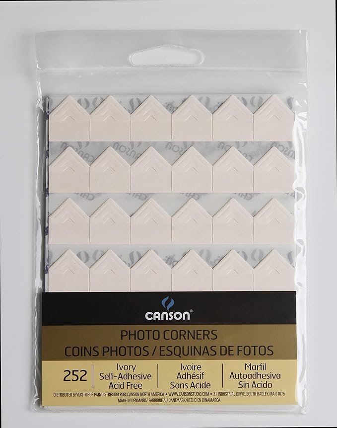 Canson Self Adhesive Photo Corners, Ivory, 252-Pack (100510403)