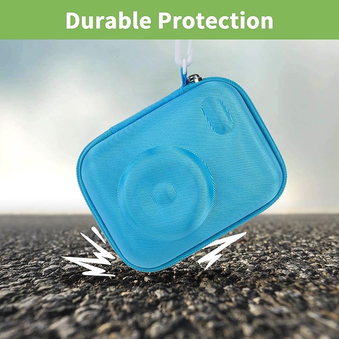 Instant Print Camera Case Compatible with Gofunly Camera, Digital Camera Bag for Esoxoffore/for LETSHAHA/for JPVERLY/for Hangrui, Storage for Printer Paper and 32GB SD Card- Blue (Box Only)