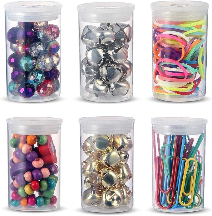35mm Caliber Plastic Film Canisters with caps -10pc (Clear)