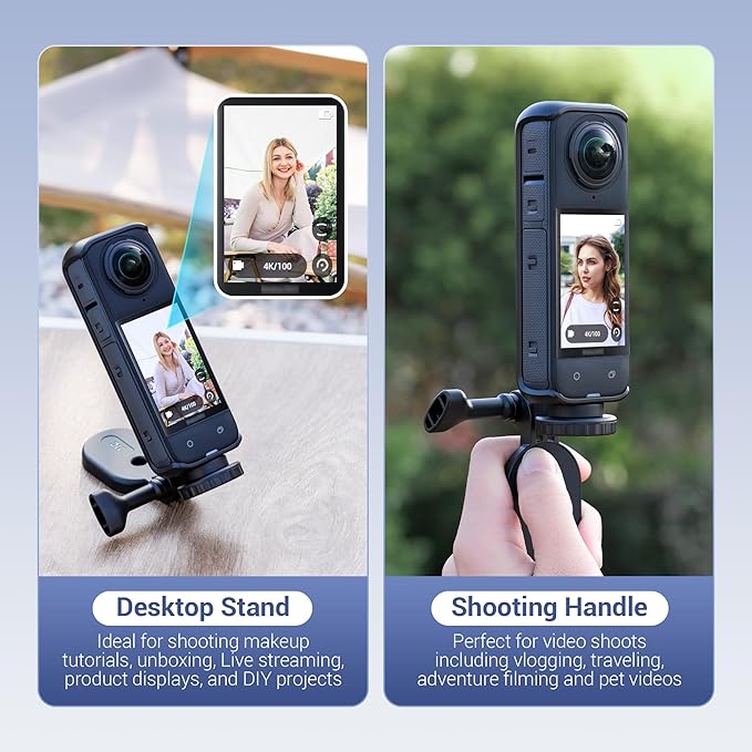 JJC Magnetic Mount Stand for Insta360 X5 X4 Air X4 X3, DJI Osmo Pocket 3 Osmo 360 Action 5 Pro/4/3, Gopro Hero, Insta 360 ACE, Strong Magnet Base Holder with 1/4 Screw, Action Camera Vlog Accessories