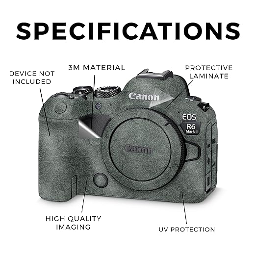 Glossy Glitter Camera Skin Compatible with Canon EOS R6 Mark II Camera (2022) - Green Stone - Premium 3M Vinyl Protective Wrap Decal Cover - Easy to Apply | Crafted in The USA by MightySkins