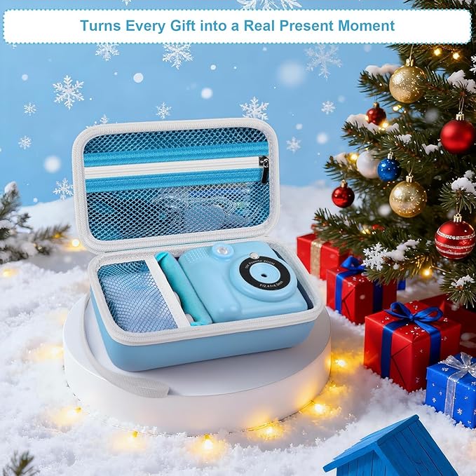 Grapsa Case Compatible with ESOXOFFORE for Dylanto for Anchioo for WEEFUN for GKTZ for Amzelas for Mafiti Instant Print Camera for Kids, Film Camera Storage Holder Organizer Bag (Box Only)- Blue