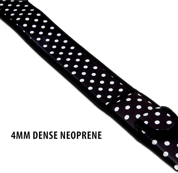 USA Gear TrueSHOT Camera Strap Neoprene Camera Straps - Padded Neck Strap, Pockets, and Quick Release Buckles - Compatible with Canon, Nikon, Sony and More DSLR and Mirrorless Cameras (Polka Dot)