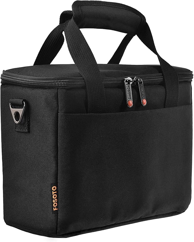 FOSOTO Padded Camera Case with Extra Rain Cover Compatible for Canon EOS Rebel T3i T5 T6 4000D SL2 Nikon B500 D3400 Panasonic Lumix FZ80 DSLR SLR Camera Lens (Black)