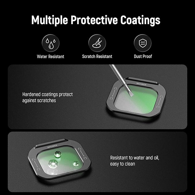 NEEWER 1/4 Black Diffusion Phone Lens Filter, Quick Release Multicoated HD Optical Glass Dreamy Effect Filter Compatible with iPhone 16 Pro (PA073) 16 Pro Max (PA074) Phone Cage, FL-I5