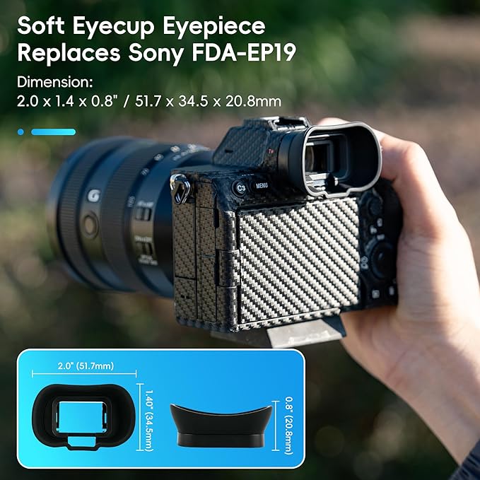Soft Silicon Camera Viewfinder Eyecup Eye Cup Eyepiece Replacement for Sony Alpha A7M5 A7V A7 V IV A1II A7R V A7RV A7R5 A7M4 A7IV A9III A7S III A7SIII A7S3 ILCE-7SM3 EVF Eyeshade Replace Sony FDA-EP19