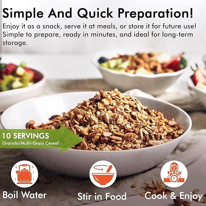 NuManna Grab-n-Go Bucket– 80 Servings, 12 lbs Freeze-Dried Premade Meals | 25+ Year Shelf Life | Non-Perishable, Ready-to-Eat Breakfast & Dinner, Everyday Meals & Pantry Essentials | Emergency, Camping & Survival Food Kit | Made in USA