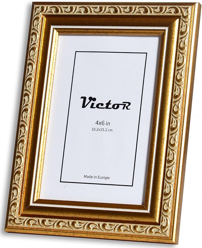VictoR Picture Frame Chagall 4x6 Gold - Vintage Picture Frames with Shutterproof Acrylic Glass - 4 x 6 Photo Frame - Gold Picture Frames - Antique
