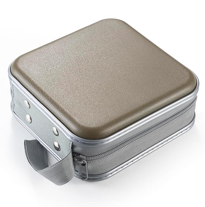 alavisxf xx CD Case, 48 Capacity Hard Plastic DVD Case Portable Zipper CD Case Holder Large Storage Disc Wallet Bag for Car Home Travel (Olive Green, 48 Capacity)